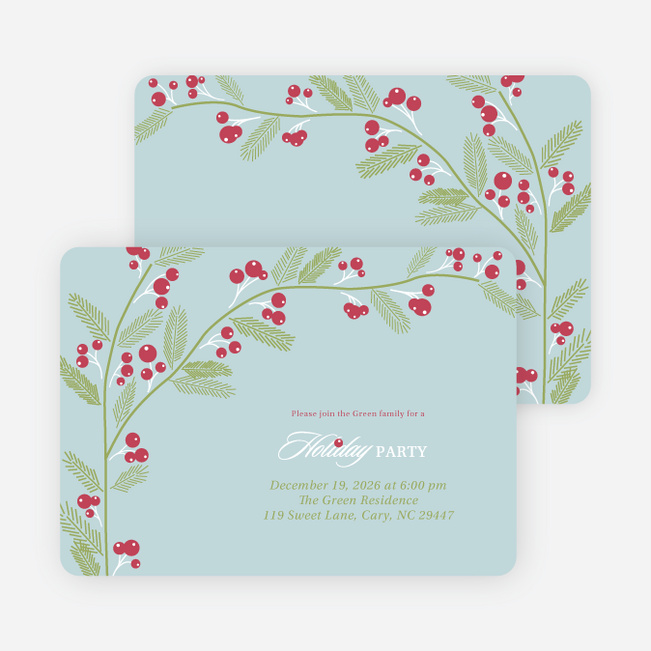 Berry Invite Holiday Invitations - Misty Sky