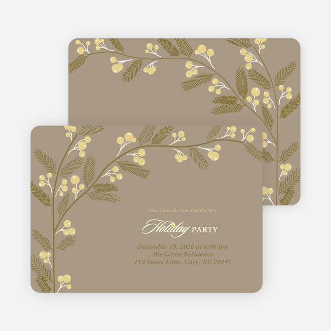 Berry Invite Holiday Invitations - Mushroom