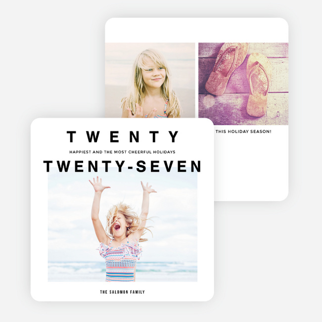 Big Announcement New Year Cards - Black