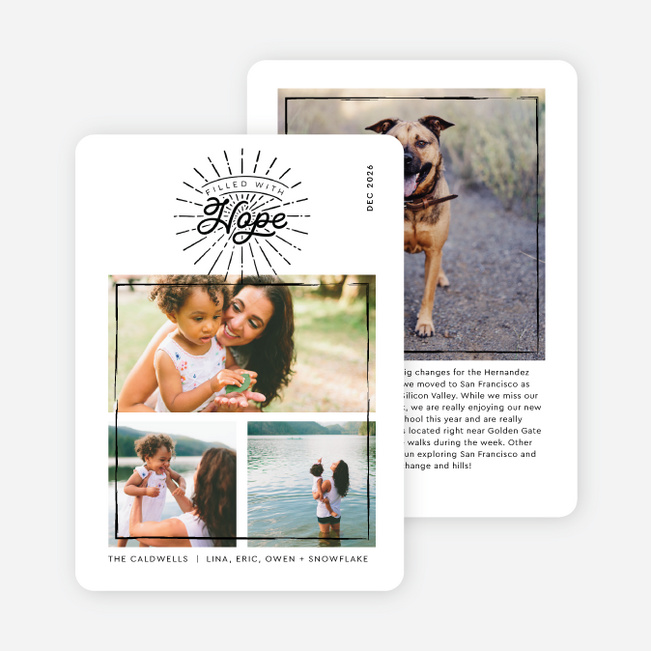 Bursting With Hope Holiday Cards and Invitations - White