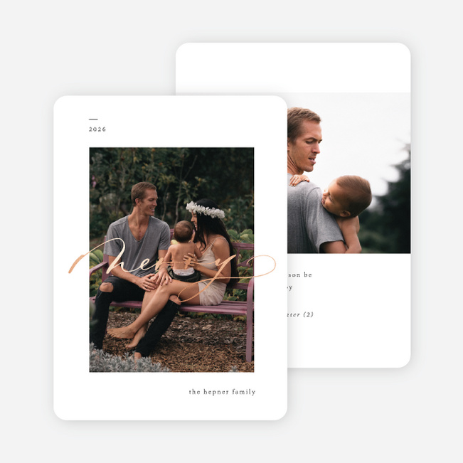 Foil Merry Moment Holiday Cards - Pink