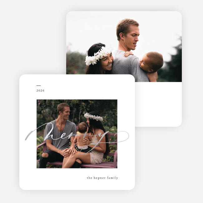 Foil Merry Moment Holiday Cards - Gray