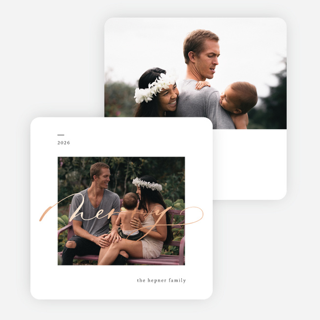 Foil Merry Moment Holiday Cards - Pink