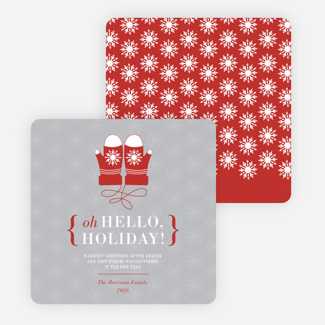 Hello Holidays Mittens - Red