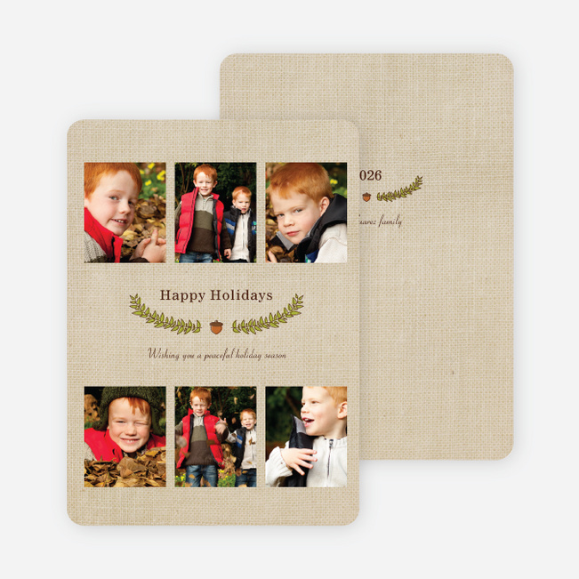 Holiday Laurel Holiday Photo Cards - Cinnamon