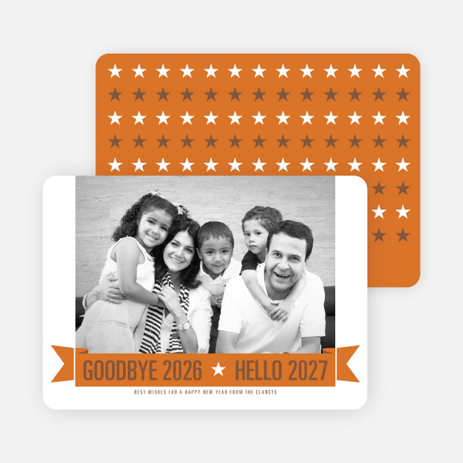 New Year Star Cards - Orange