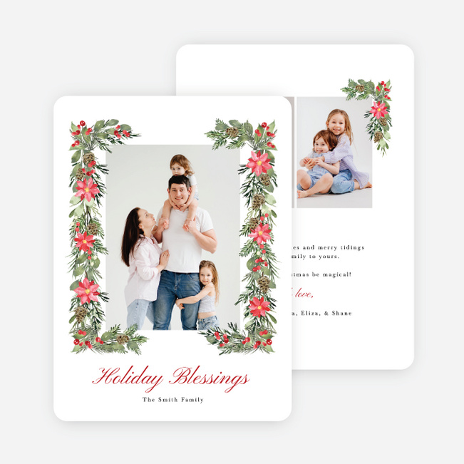 Petals & Pine Holiday Cards and Invitations - Multi