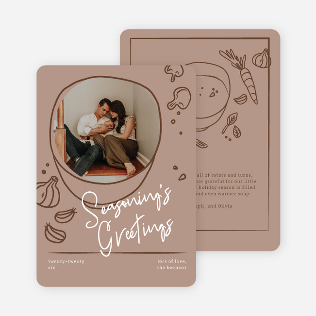 Seasonal Chef Holiday Cards and Invitations - Brown