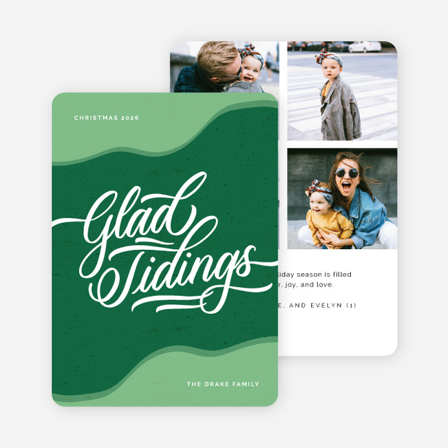 Simply Glad Tidings Christmas Cards - Green