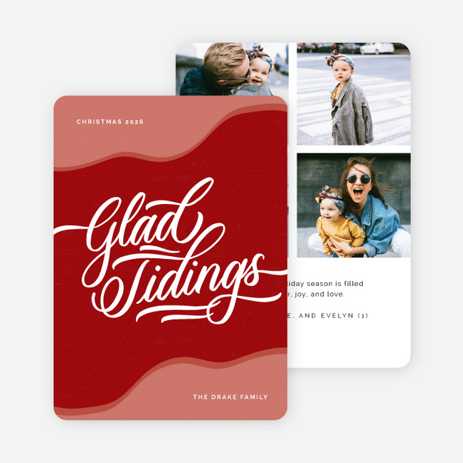 Simply Glad Tidings Christmas Cards - Red