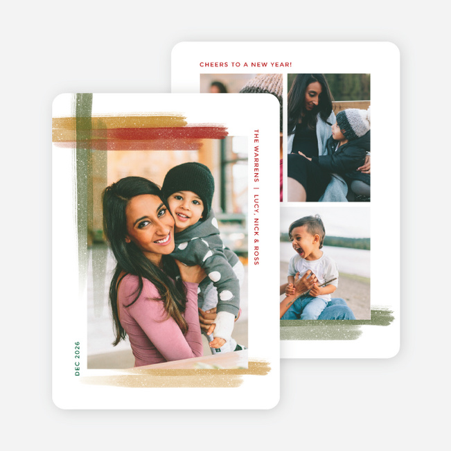 Smooth Brushstrokes Holiday Cards and Invitations - Multi
