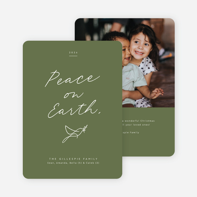 Timeless Script Christmas Cards - Green
