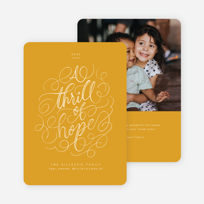 Timeless Script Christmas Cards - Yellow