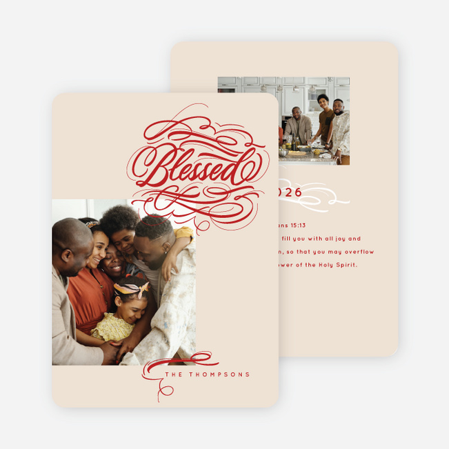 Truly Blessed Christmas Cards - Red