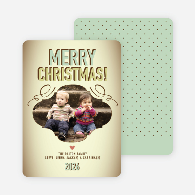 Vintage Christmas Holiday Photo Cards - Mint Green
