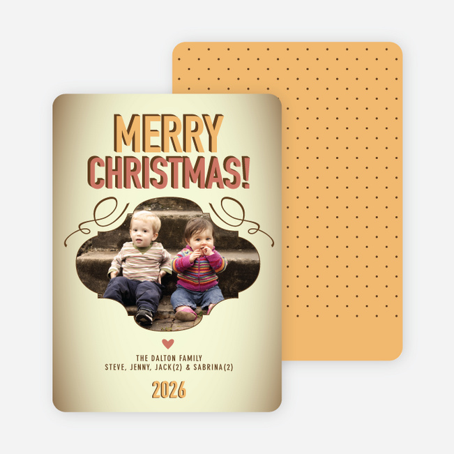 Vintage Christmas Holiday Photo Cards - Apricot