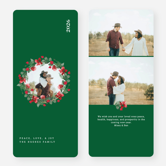 Wreath Highlight Holiday Cards and Invitations - Green