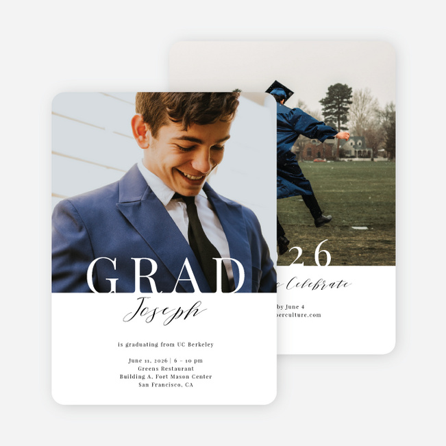 Beyond the Horizon Graduation Announcements & Invitations - White