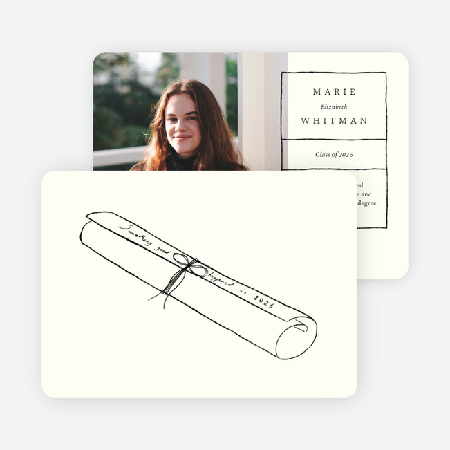 Big Diploma Graduation Announcements & Graduation Invitations - Beige