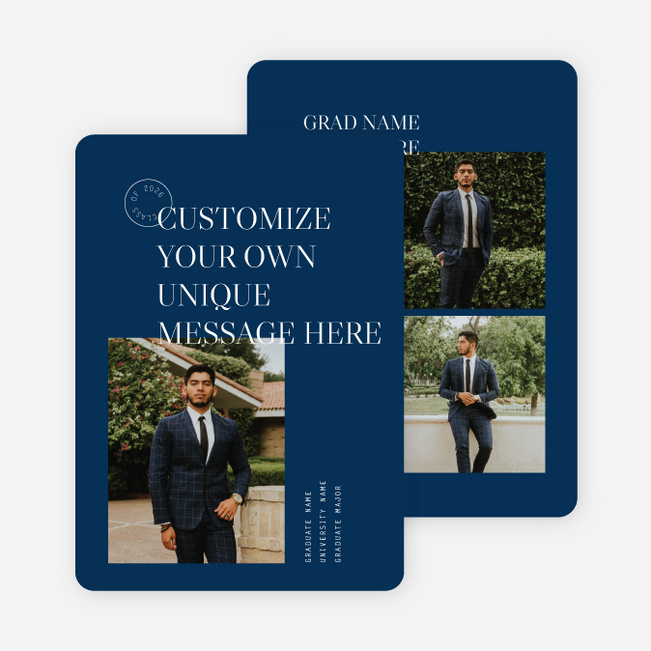 Big Impression Graduation Announcements & Graduation Invitations - Blue