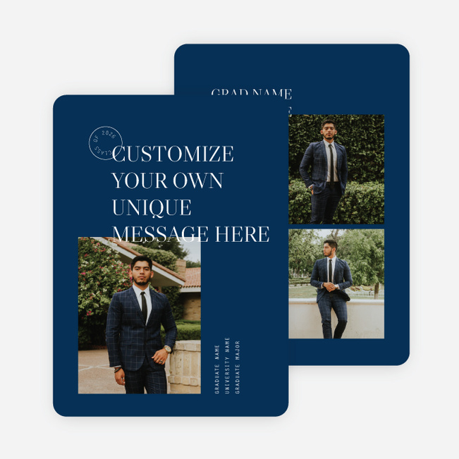 Big Impression Graduation Announcements & Graduation Invitations - Blue
