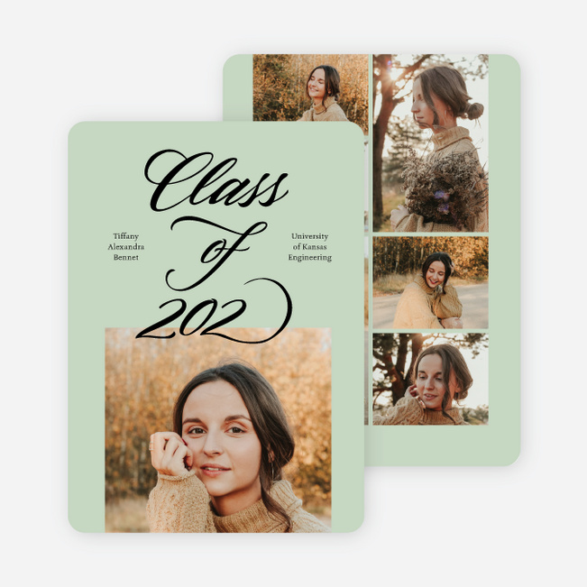 Bit of Flourish Graduation Announcements & Graduation Invitations - Green