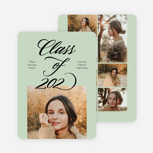 Bit of Flourish Graduation Announcements & Graduation Invitations - Green
