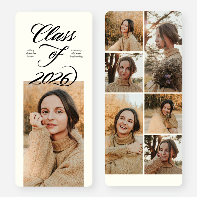Bit of Flourish Graduation Announcements & Graduation Invitations - Beige