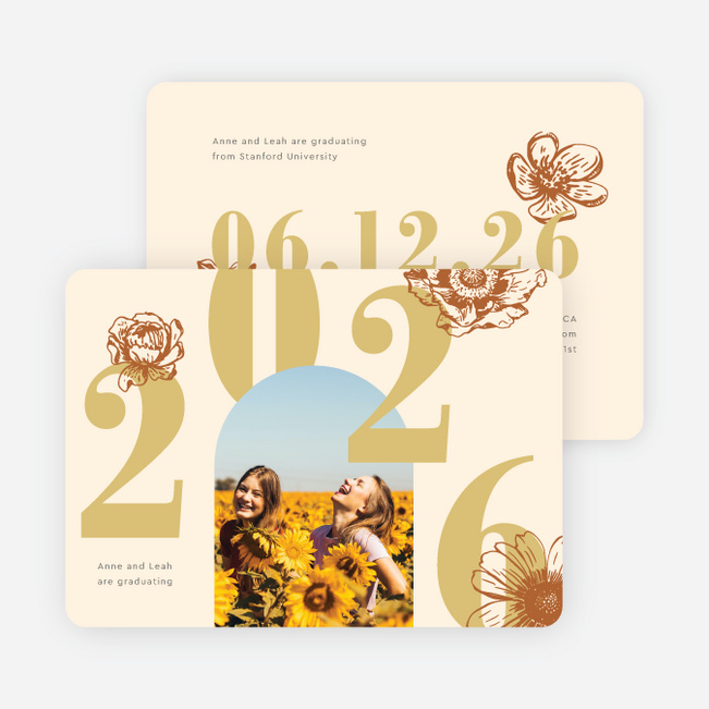 Blossoming Horizons Graduation Announcements & Invitations - Yellow