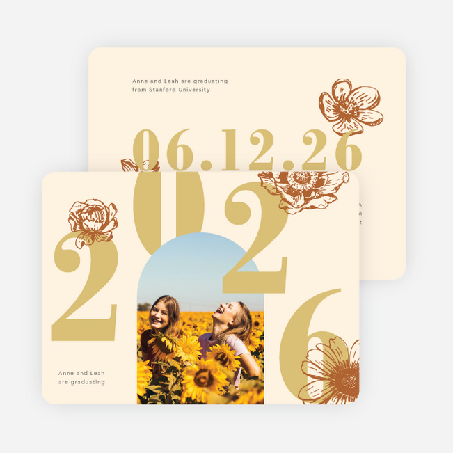 Blossoming Horizons Graduation Announcements & Invitations - Yellow
