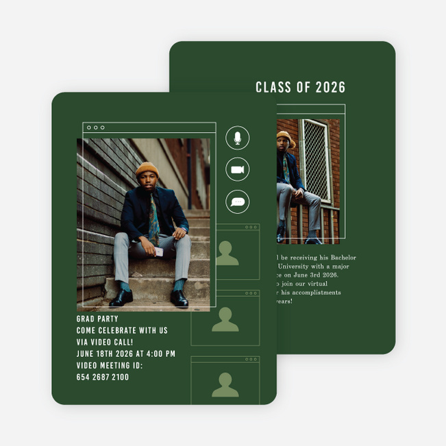 Celebrate in the Chat Graduation Announcements & Graduation Invitations - Green