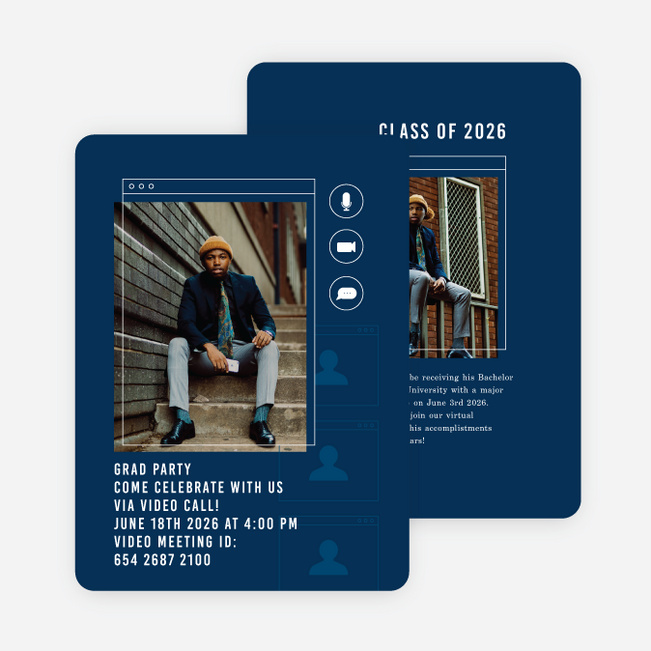 Celebrate in the Chat Graduation Announcements & Graduation Invitations - Blue