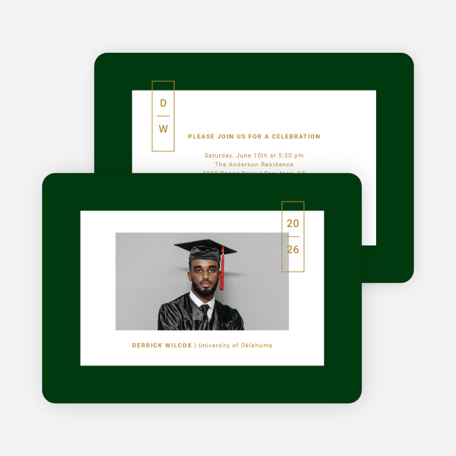 Center of Attention Graduation Announcements & Graduation Invitations - Green