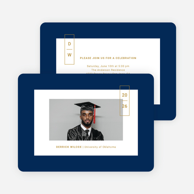 Center of Attention Graduation Announcements & Graduation Invitations - Blue
