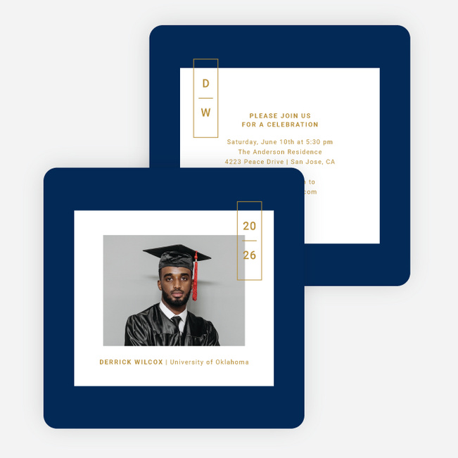 Center of Attention Graduation Announcements & Graduation Invitations - Blue