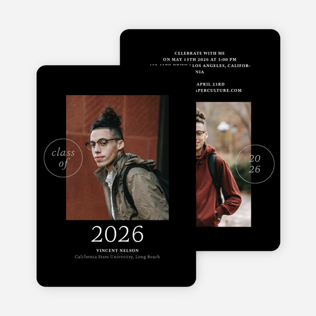 Class Stamp Graduation Announcements & Graduation Invitations - Gray