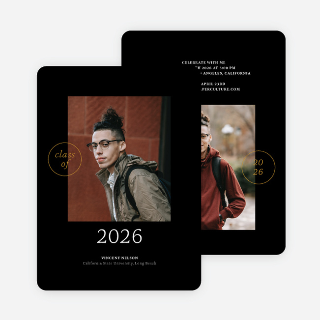 Class Stamp Graduation Announcements & Graduation Invitations - Yellow