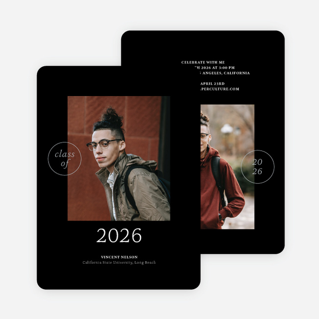 Class Stamp Graduation Announcements & Graduation Invitations - Gray