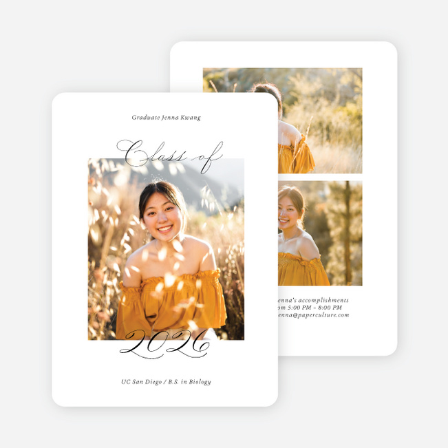 Classy by Design Graduation Announcements & Graduation Invitations - Black