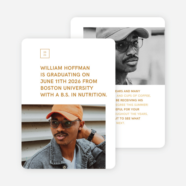 Clean Introduction Graduation Announcements & Graduation Invitations - Yellow