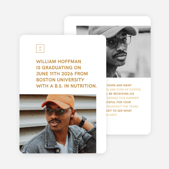 Clean Introduction Graduation Announcements & Graduation Invitations - Yellow