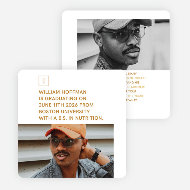 Clean Introduction Graduation Announcements & Graduation Invitations - Yellow