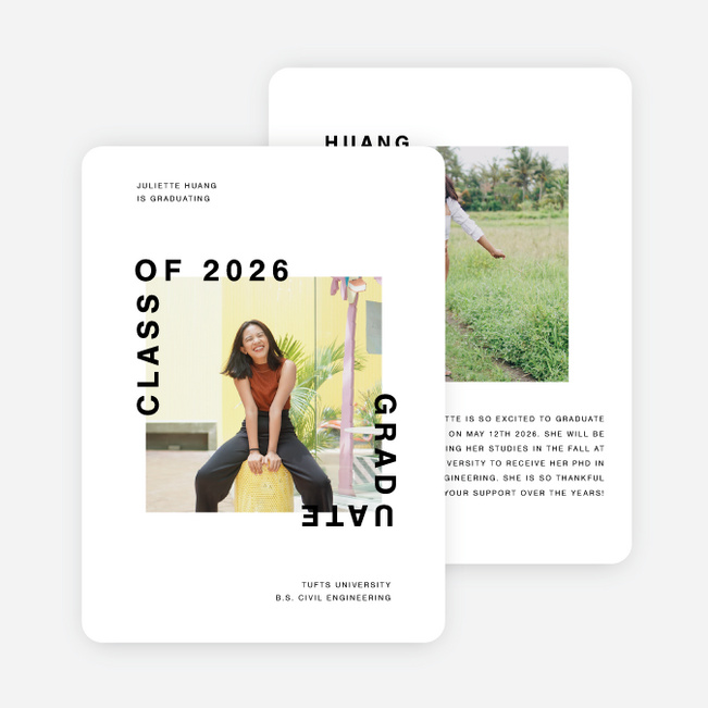 Cornerstone of Success Graduation Announcements & Graduation Invitations - White