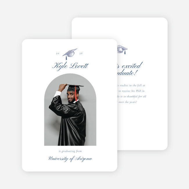 Diplomatic Discourse Graduation Announcements & Invitations - Blue