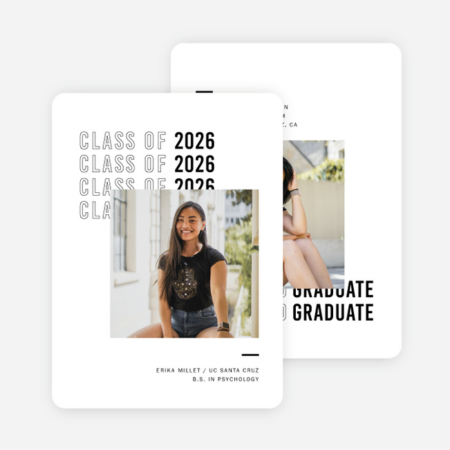 Excellence All Around Graduation Announcements & Graduation Invitations - Black