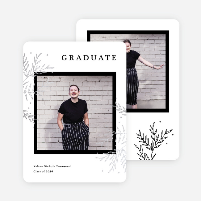 Foil Bright Branches Graduation Announcements & Graduation Invitations - Gray