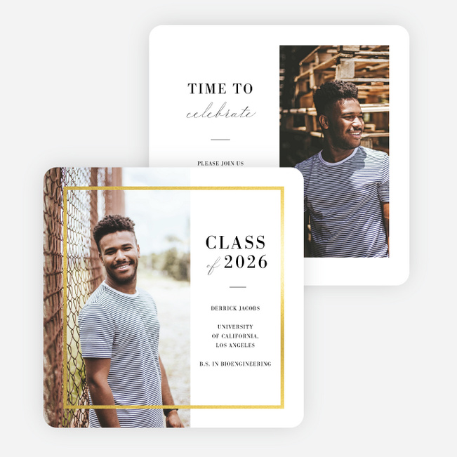 Foil Honoree Graduation Announcements & Graduation Invitations - Yellow