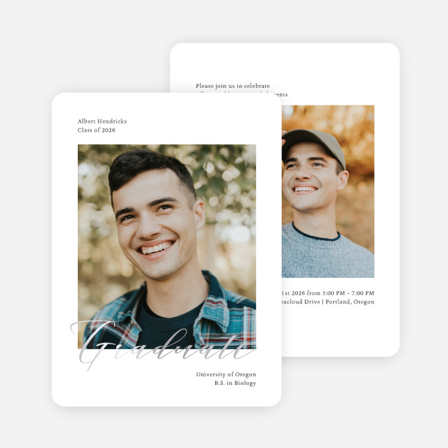 Foil New Beginning Graduation Announcements & Graduation Invitations - Gray