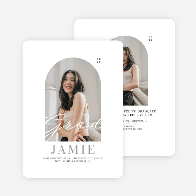 Framing Futures Graduation Announcements & Invitations - White