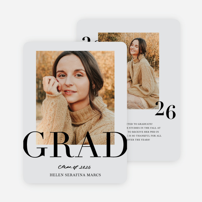 Future In Focus Graduation Announcements & Invitations - Gray